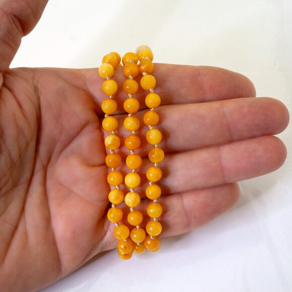 Real BALTIC AMBER Necklace, 100% NATURAL Handmade Butterscotch Amber Beads - Picture 10 of 13